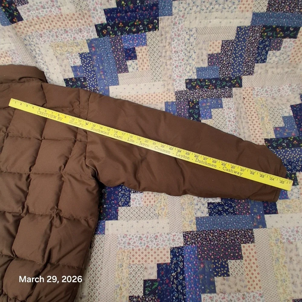 10X Quilted Down Puffer Jacket Mens Size XL Brown Outdoor Winter Coat